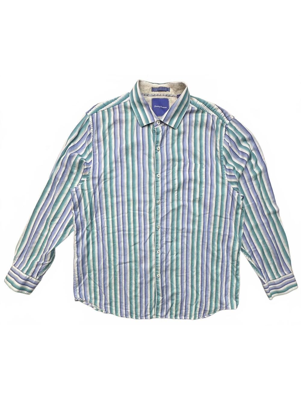 Tommy Bahama Men’s XL Island Modern Fit Striped Cotton Long Sleeve Button Up